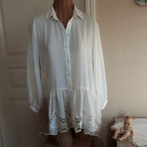 Vince Camuto Hi Lo Lace Blouse/Tunic